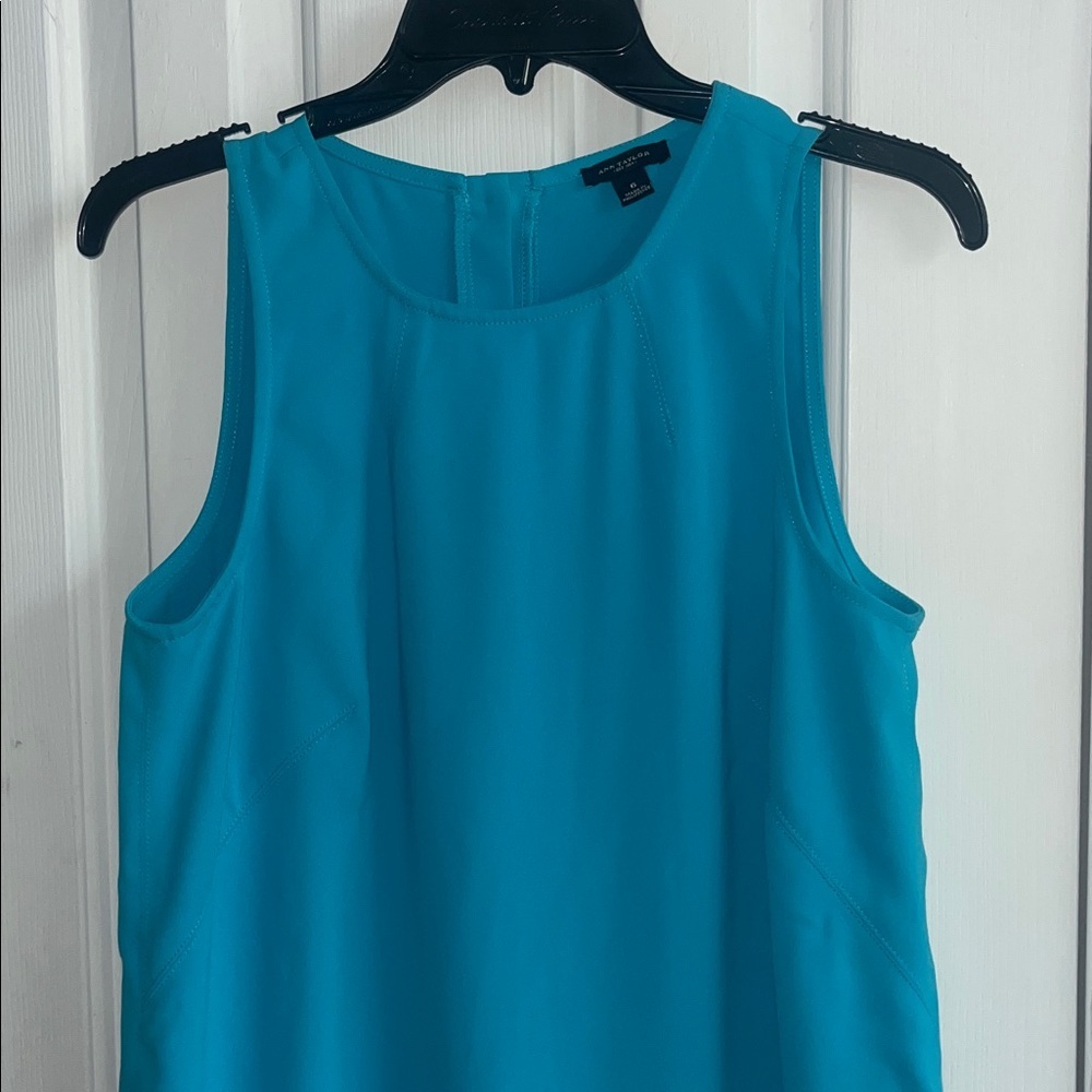 Ann Taylor Turquoise Sleeveless Shift Dress Size 6 - Picture 4 of 10